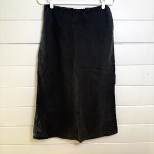 Cut.Loose Mini‎ Skirt Womens Small Black A line Midi High Waisted Elastic Waist